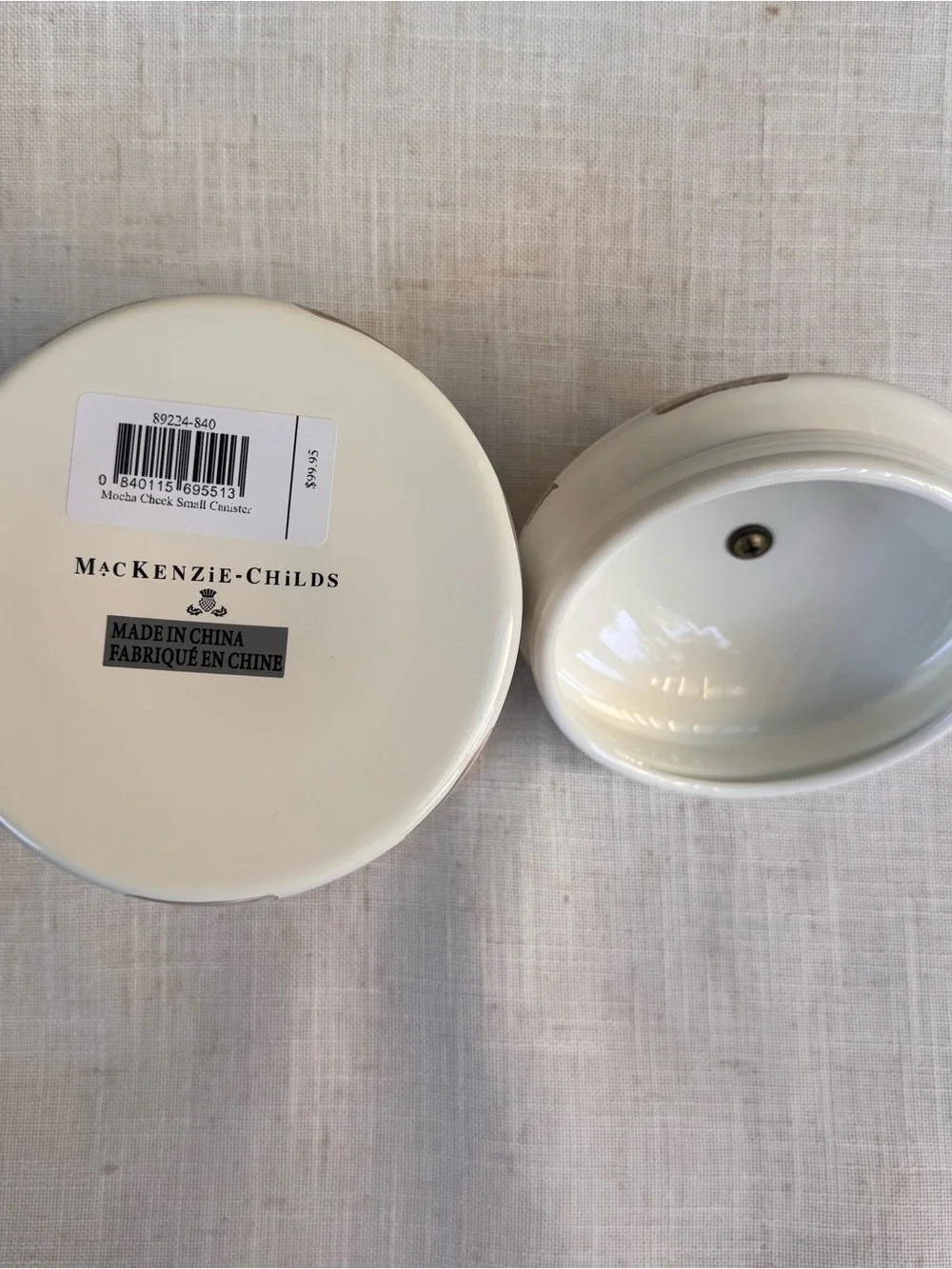 MACKENZIE-CHILDS Mocha Check Small Canister